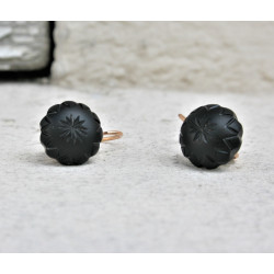 Boucles d'oreilles puces Perette gris - Assuna vintage crafts